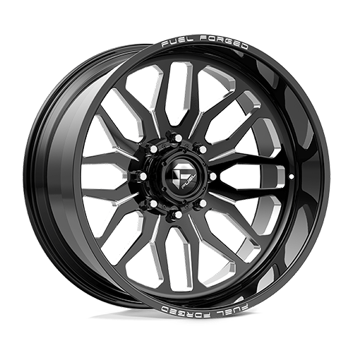 FUEL WHEELS FF122 CC 24X12 8X180 BK-MILLED -60 GLOSS BLACK MILL-MACH FFNFFC122G24-5-34