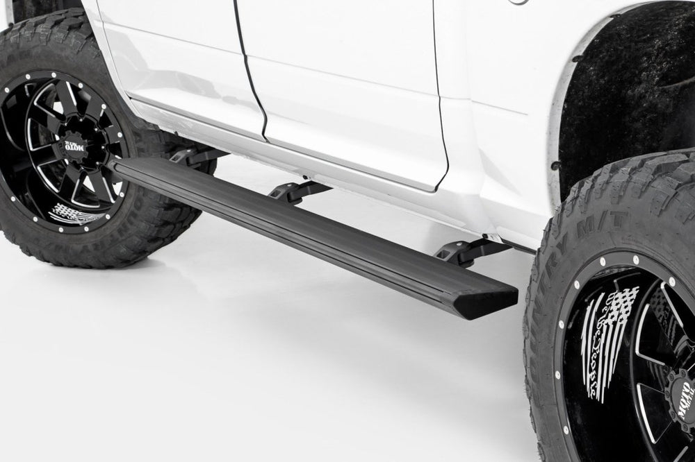 Rough Country Dodge Retract Electric Running Board Steps (15-17 Ram 1500 Crew Cab) Rough Country Black 2WD 4WD PSB21518