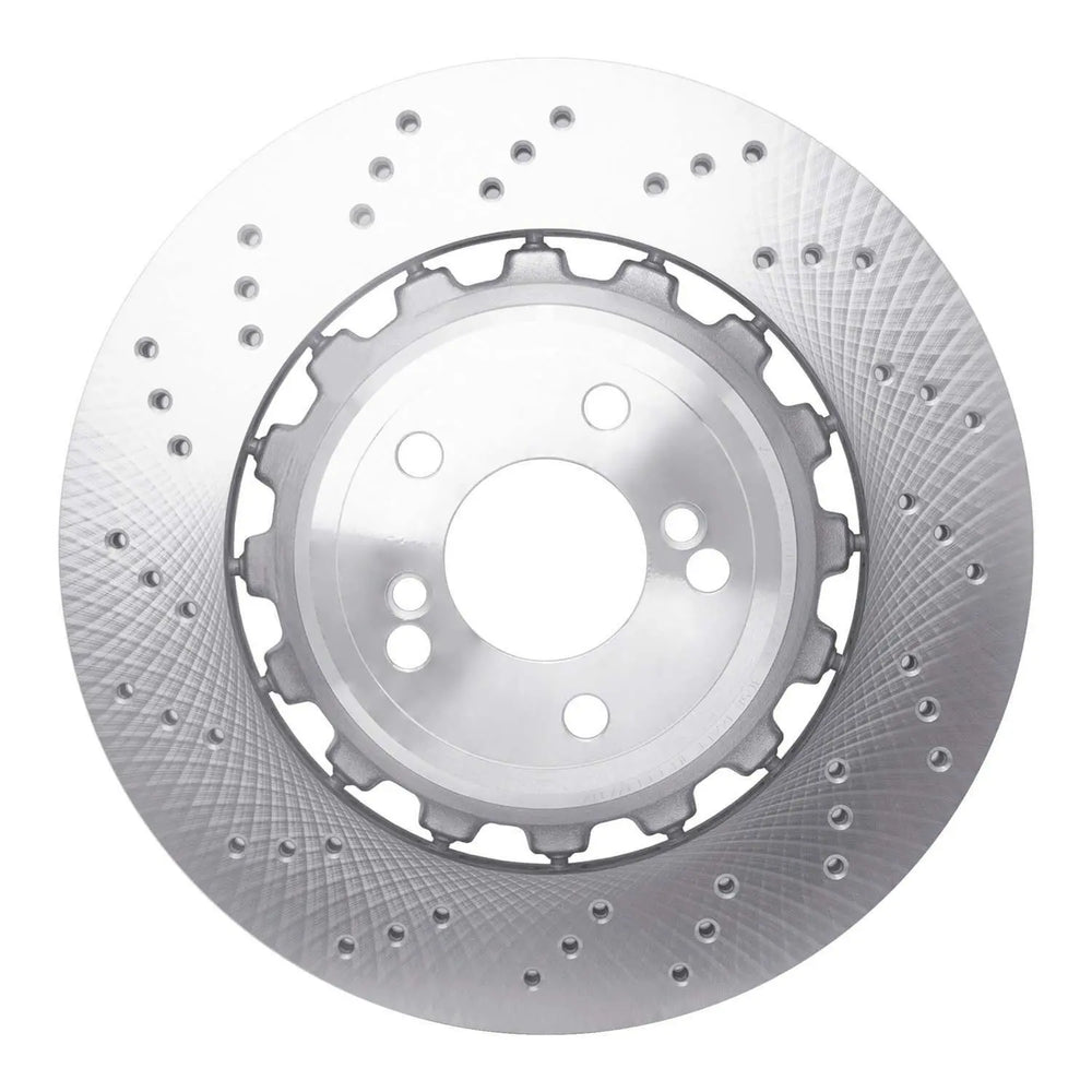 R1 15-19 BMW X6 Left Rear Drilled Geo-Carbon Series Rotor