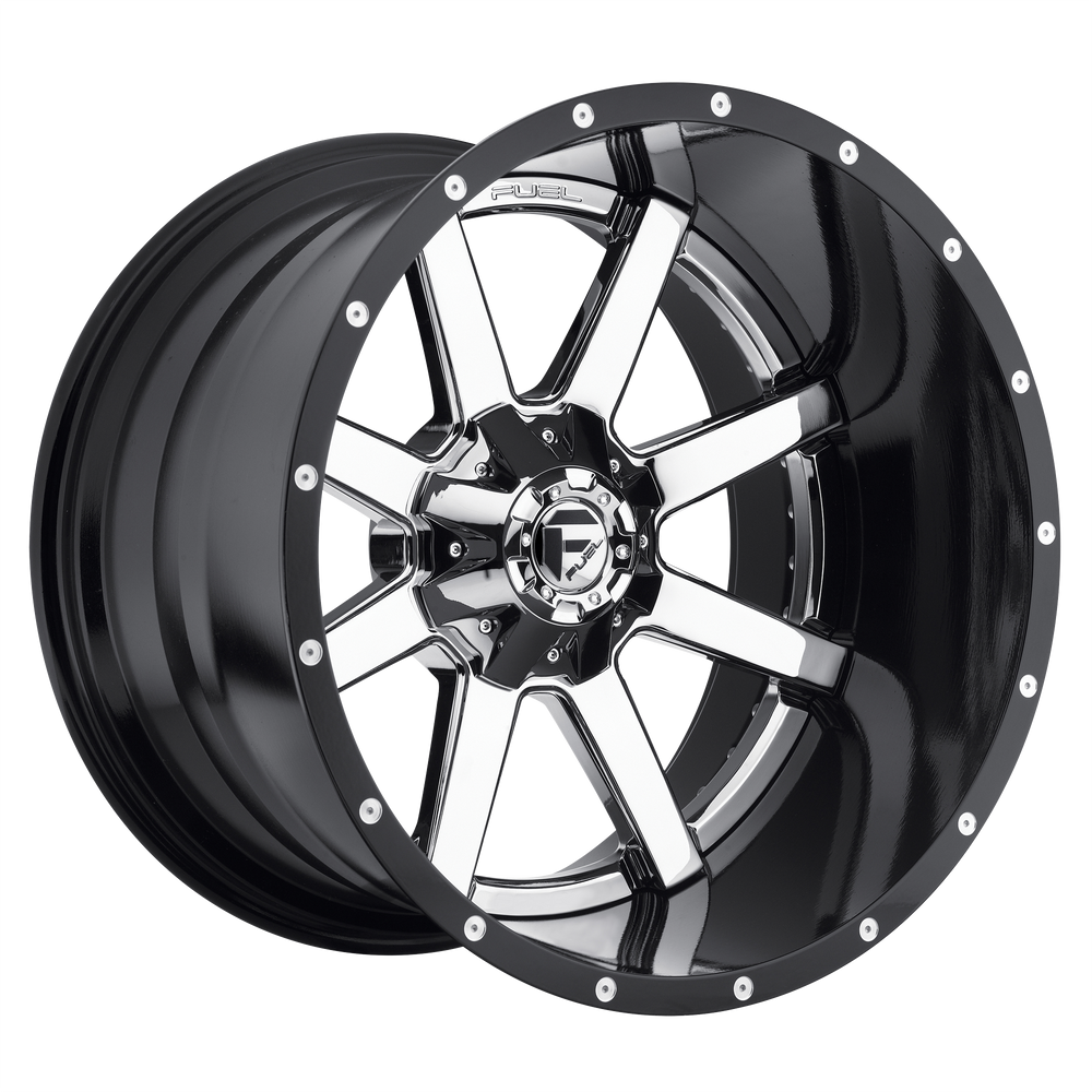 FUEL WHEELS MAVERICK 24X12 8X180 125 PGB -44 CAST ALUMINUM CHROME D260242018-44
