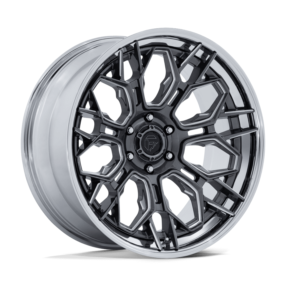 FUEL WHEELS HIVE 22X10 6X5.5 106 -18 G-GNMTL CHR-LP FUSION FORGED GLOSS GUNMETAL W CHROME LIP FC409AP22106818N
