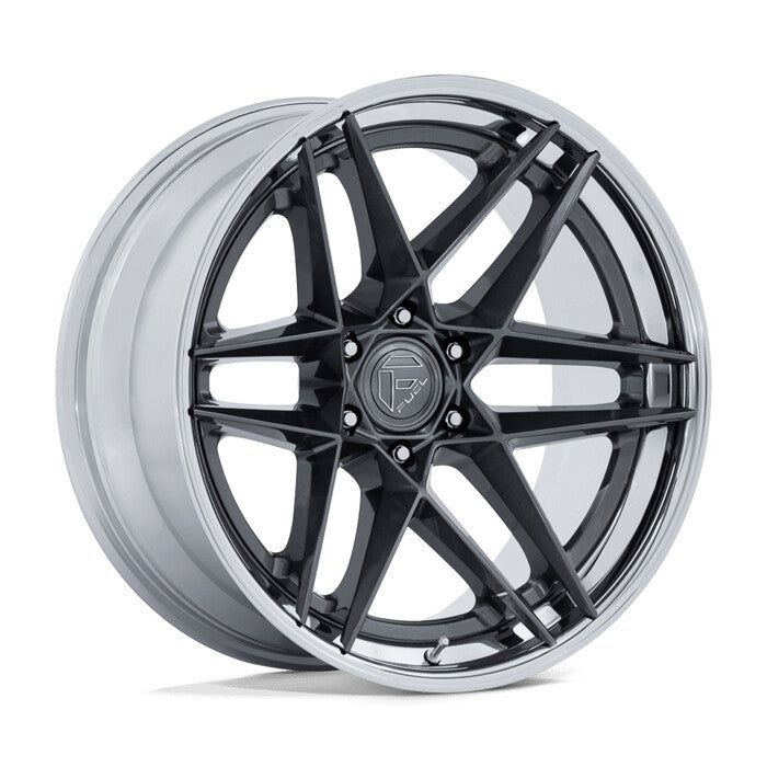 FUEL WHEELS FLIGHT 22X10 6X5.5 106 -18 G-GMTL-CH-LP FUSION FORGED GLOSS GUNMETAL W CHROME LIP FC408AP22106818N