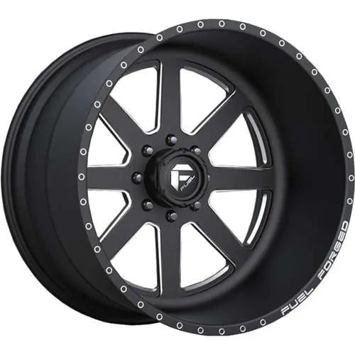 FUEL WHEELS FF009 DL 22X10 8X180 BLACK -25 FORGED ALUMINUM GLOSS BLACK MILL-MACH FFGFF009G24-5-33