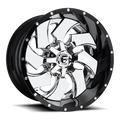 FUEL WHEELS CLEAVER 22X8.25 8X200 P 9.39 142.3 121MM CAST ALUMINUM CHROME W GLOSS BLACK LIP D240228292FBL