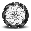 FUEL WHEELS CLEAVER 22X8.25 8X200 P 9.39 142.3 121MM CAST ALUMINUM CHROME W GLOSS BLACK LIP D240228292FBL