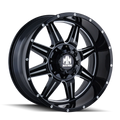 FUEL WHEELS CLEAVER 22X8.25 8X6.5 121.5 NB 127 L CAST ALUMINUM GLOSS BLACK MILLED D23922828DFBL