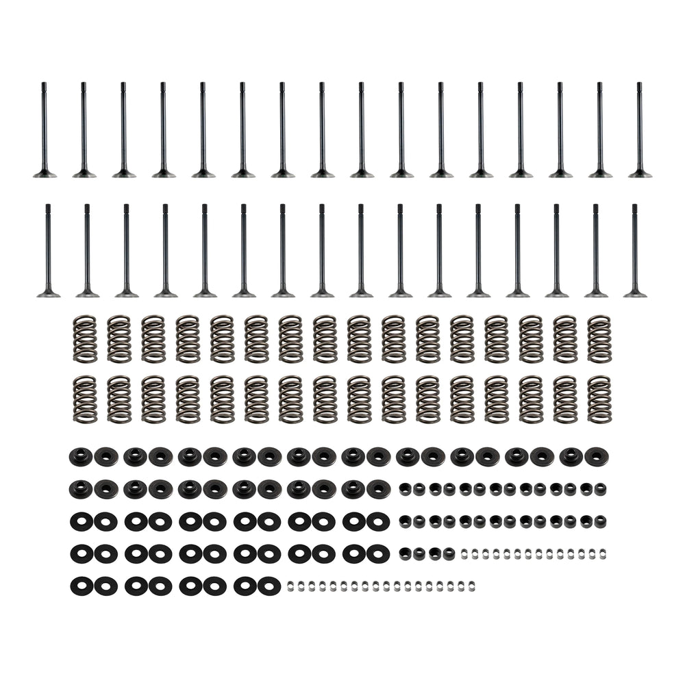 PPE Intake Exhaust Valves and Straight Valve Springs Kit Complete - GM 6.6L Duramax 2001-2016 110090083