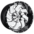 FUEL WHEELS CLEAVER 22X8.25 8X200 P 9.39 142.3 121MM CAST ALUMINUM CHROME W GLOSS BLACK LIP D240228292FBL