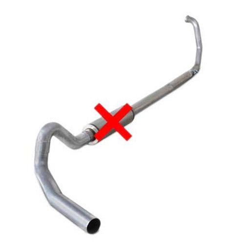 Diamond Eye KIT 4 TURBO BACK MUFFLER REPLACEMENT PIPE SINGLE; ALUMINIZED: 1994.5-1997.5 FORD 7.3L POWERSTROKE E-SERIES VAN K4317A-RP