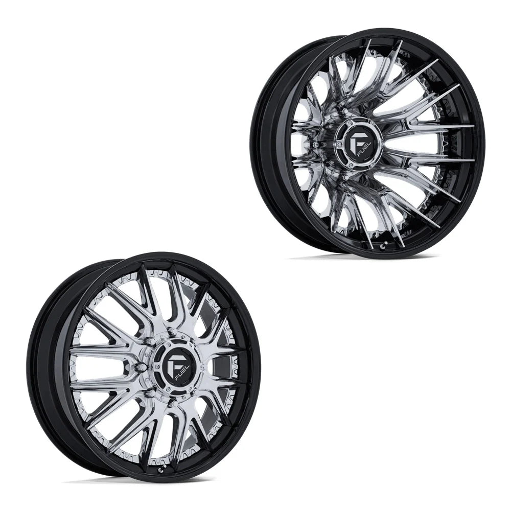 FUEL WHEELS CATALYST DRW 20X8.25 8X210 105 CH-GB DF FUSION FORGED CHROME W GLOSS BLACK LIP D407208293