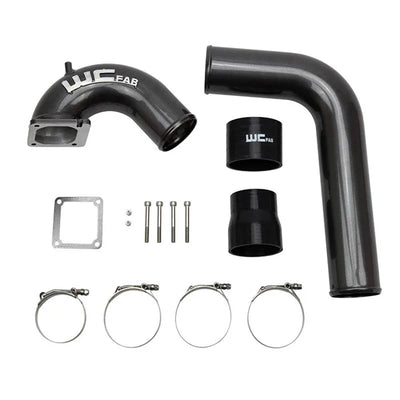 Wehrli Intake Horn 3.5in. and Driver IC Pipe 2003-2007 Cummins 5.9L Fine Tex Black Fine Texture Black 100528-FTB