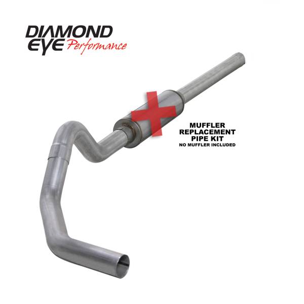 Diamond Eye 4 Aluminized Steel Race Pipe Exhaust Kit - K4234A-1-RP (Fits Select Diesel Trucks)