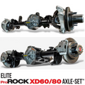 ~(600 lbs. 84X24X24)~ Pro Rock 62 Front Axle Assembly 5x5.5 Eaton ELocker4 5.38 RandP 68.5 Width ProSteer Ball Joints DHD Sleeve Kit - 2007-2018 Jeep JK