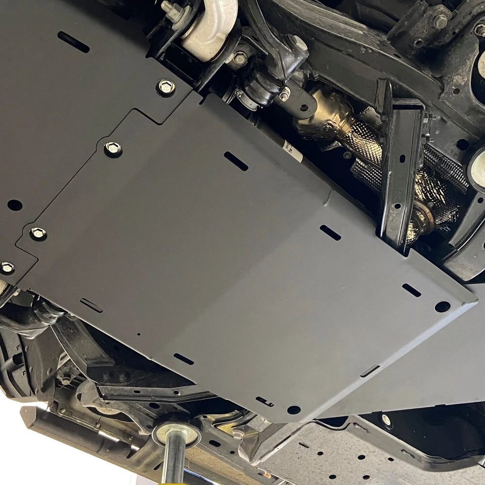 RCI Metalwork Transmission Skid Plate without x-members 21-Present Bronco 2.3L - 1/4 5052 Aluminum - Black Powder Coat 2.3L (No Crossmember) BRONCO21TRANSNOXALBK