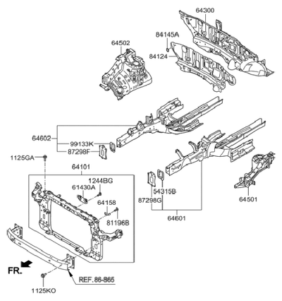 CAPA RADIATOR SUPPORT HYUNDAI TUCSON 0517