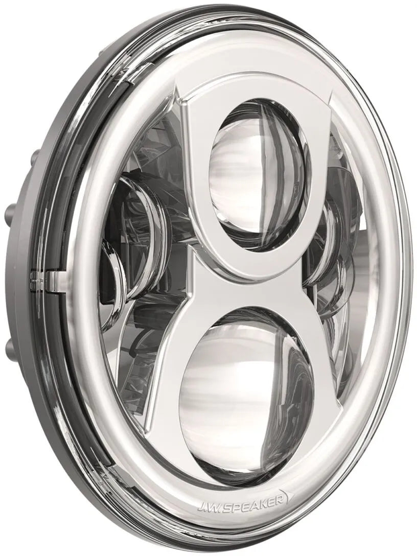 8700 EVO2 1224V ECE RIGHT HAND TRAFFIC HIGH/LOW BEAM HEADLIGHT W/ DRL& CHROME INNER BEZEL SGL LIGHT