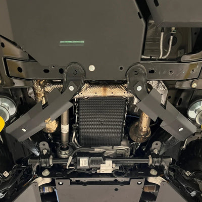 RCI Metalwork Transmission Skid Plate with x-members 24 Ranger / 21 Bronco 2.7L - 1/4 5052 Aluminum - Black Powder Coat 21BRONCO24RGRTRANSXMBRALBK