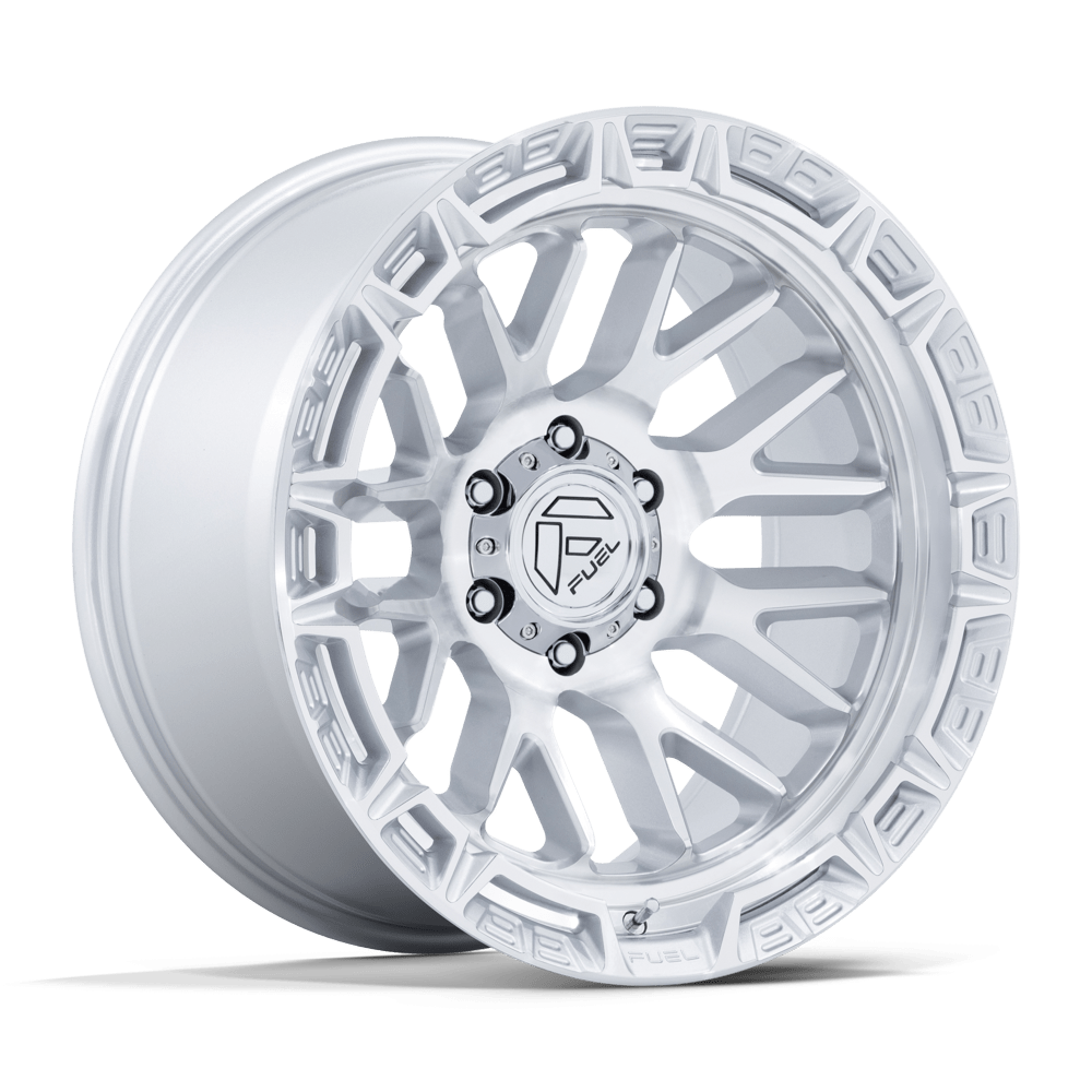 FUEL WHEELS RAIL 20X10 6X135 87 -18 G-SLV MCH CAST ALUMINUM GLOSS SILVER W MACHINED FACE FC890SD20106318N