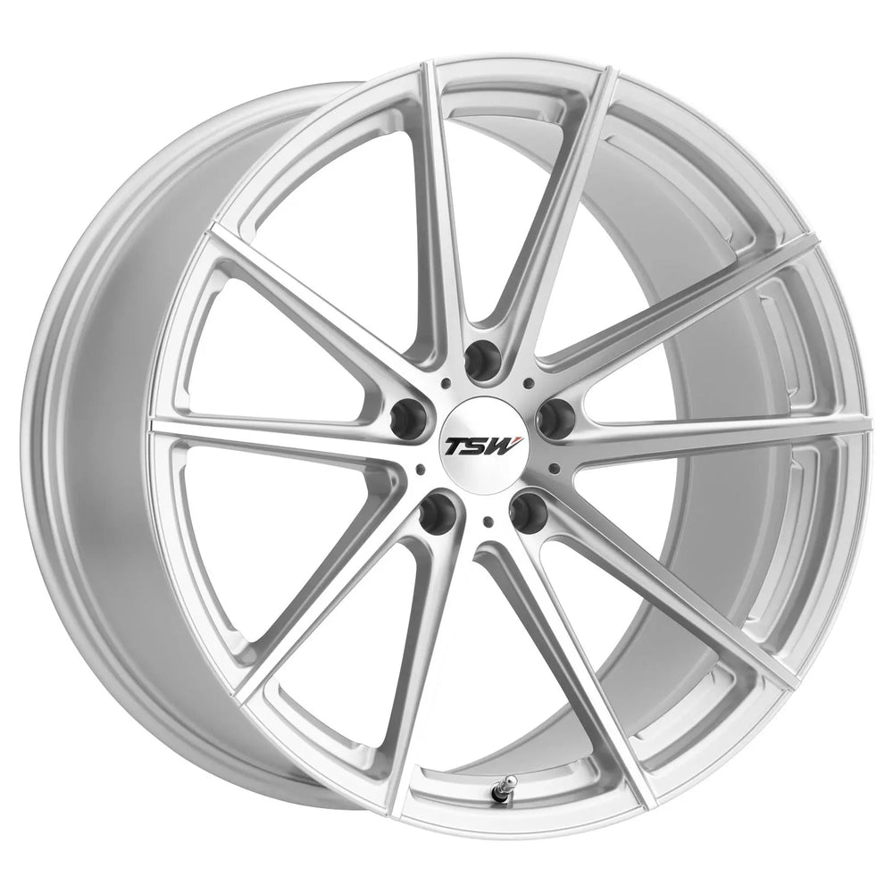 ~(49 lbs. 22X22X12)~ TSW BATHURST 20x10.5 5/120 ET25 CB76.1 SILVER W/MIRROR CUT FACE