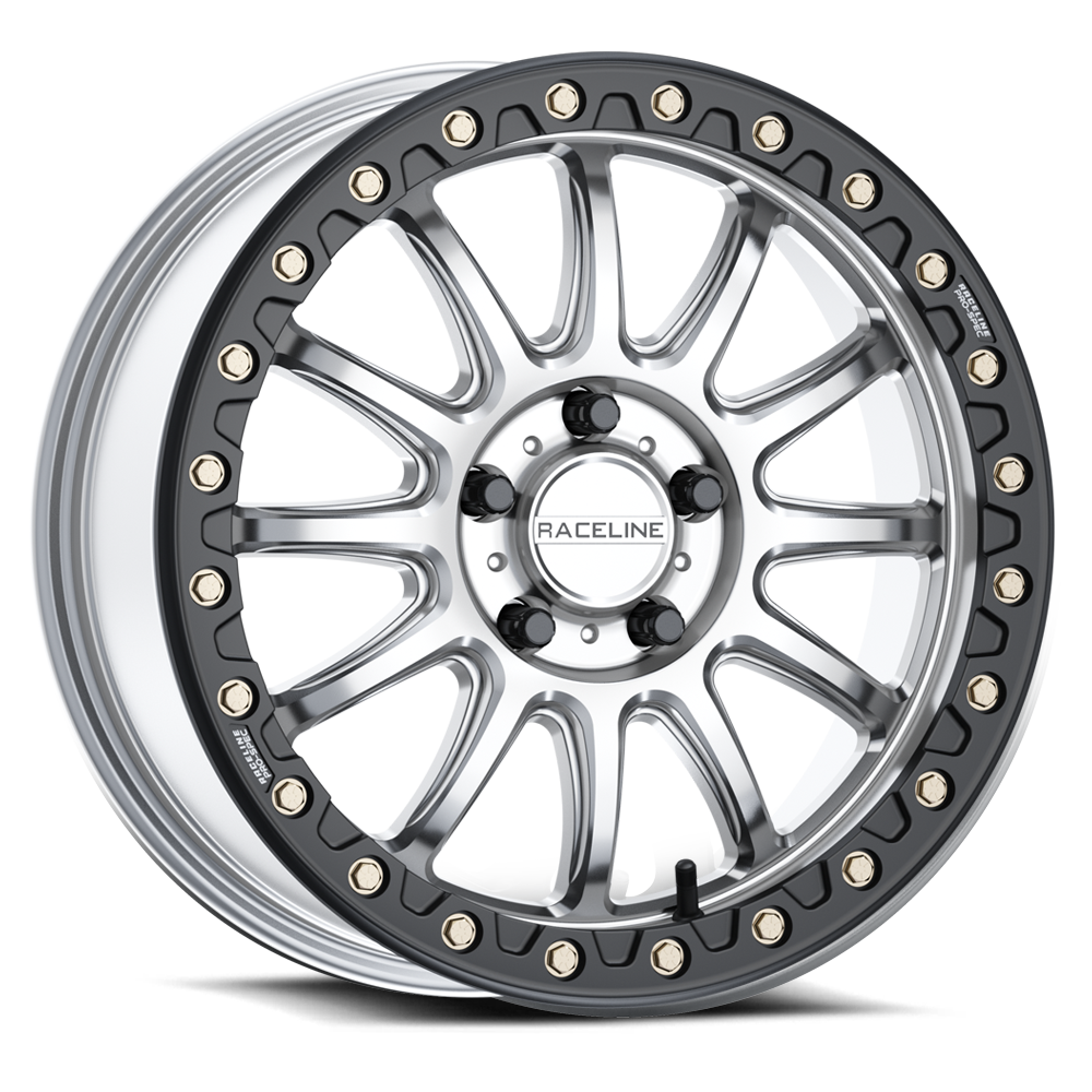 Raceline ALPHA HYPER SILVER W/ BLACK OUTER RING 17X7 5X114.3 25 - A14SB-7701225