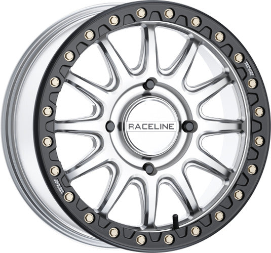 Raceline ALPHA HYPER SILVER W/ BLACK OUTER RING 17X7 4X156 25 - A14SB-7705625