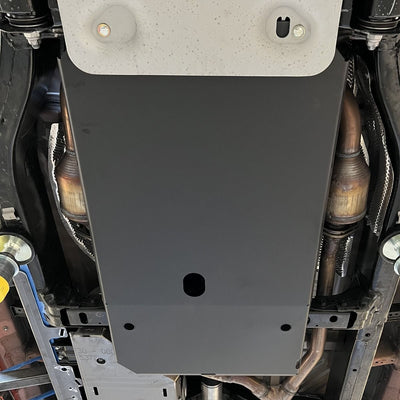 RCI Metalwork Hybrid Transmission Skid Plate 24-Present Tacoma/Land Cruiser/25 4Runner - 3/16 Steel - Black Powdercoat TOYO24TRANSHYBSTBK