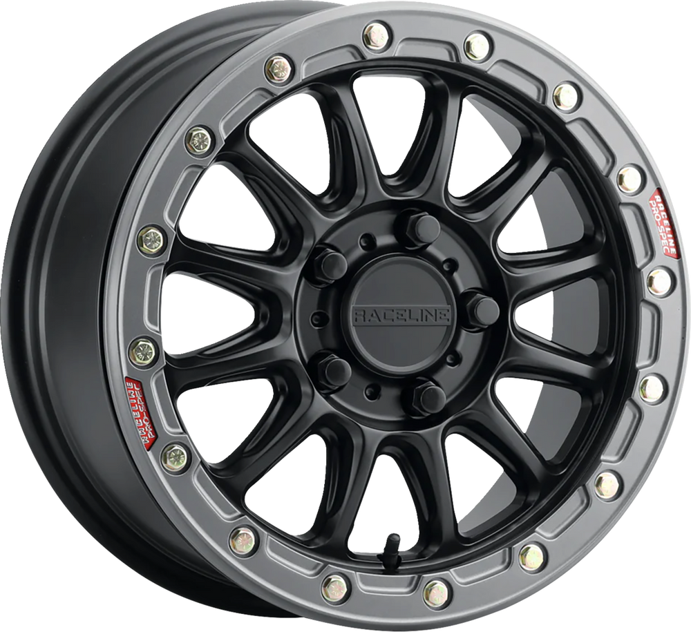 Raceline Wheels ALPHA BLACK W GUNMETAL RING 17X7 4X156 25