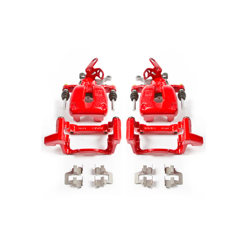 Power Stop 08-09 Audi A3 Rear Red Calipers w/Brackets - Pair
