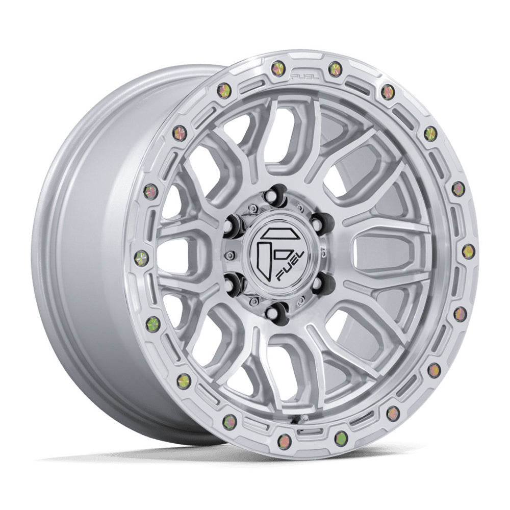 FUEL WHEELS SURGE 20X10 8X180 124 -18 G-SLV-MCH CAST ALUMINUM GLOSS SILVER W MACHINED FACE FC881SD20108818N
