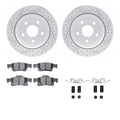 DFC 11-25 Dodge Durango Rear Drilled & Slotted Geoperformance Rotors 5000 Advanced Pads w/Hardware