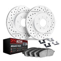 DFC 14-23 Ford Transit Courier Front Drilled & Slotted Geoperf Rotors & Active Perf Pads w/Hardware