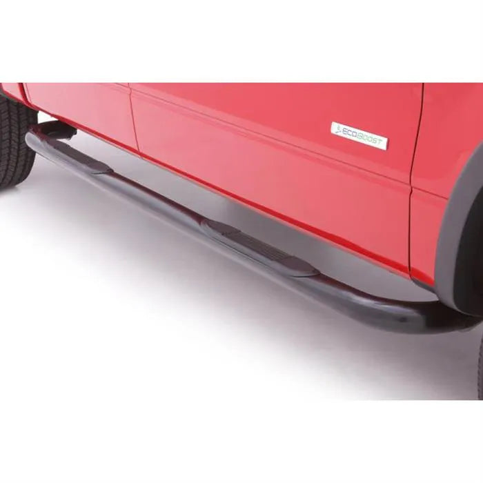 ~(47 lbs. 75X9X9)~ 3 in ROUND BENT BLACK SS NERF BARS BLACK STAINLESS STEEL