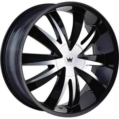 ~(43 lbs. 24X24X11)~ MAZZI EDGE GLOSS BLACK/MACHINED FACE 22X8.5 5-110/5-115 35MM 72.56MM