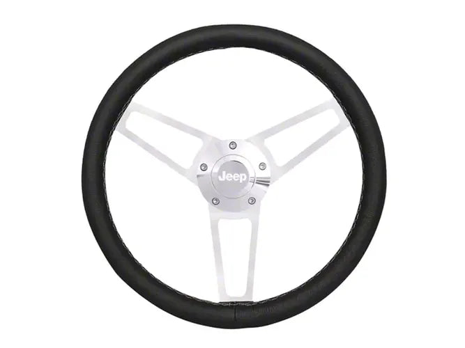 Billet Series Leather St eering Wheel Jeep Logo