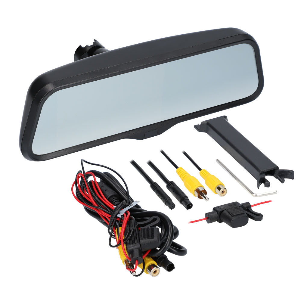 WATERRESISTANT REARVIEW MIRROR WITH 4.5 INCH MONITOR