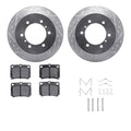 R1 Concepts Silver Drilled Slotted Rotors with 5000 Oep Brake Pads Hdw Fits Mitsubishi Montero