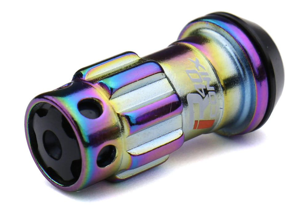 KICS R40 Iconix Neo Chrome Locking Lug Nuts W/ Black Aluminum Caps M12X1.25 Universal