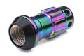 KICS R40 Iconix Neo Chrome Locking Lug Nuts W/ Black Aluminum Caps M12X1.25 Universal