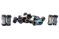 KICS R40 Iconix Neo Chrome Locking Lug Nuts W/ Black Aluminum Caps M12X1.25 Universal
