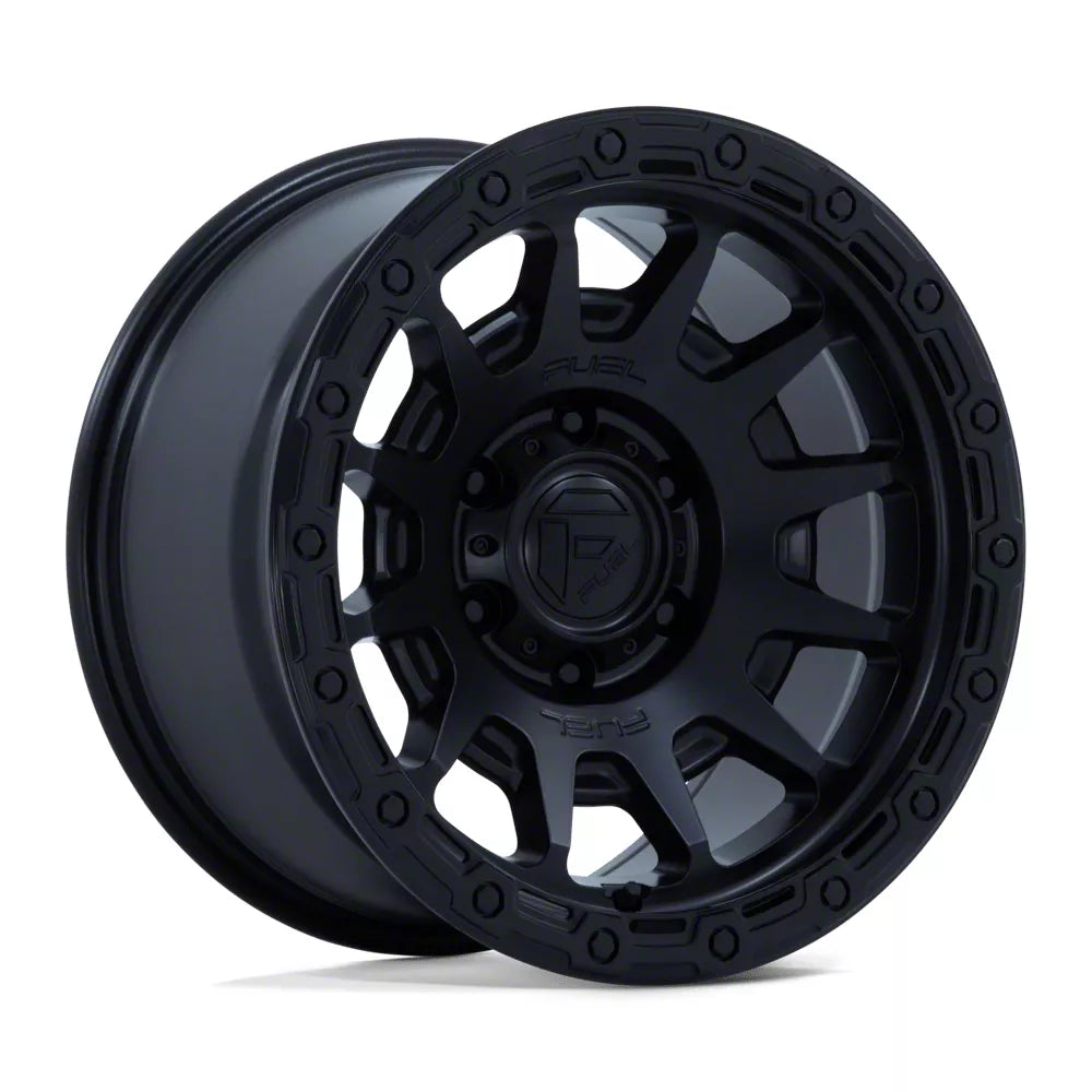 FUEL WHEELS FORTRESS 18X9 6X135 87 20 M-BLK G-BLK CAST ALUMINUM MATTE BLACK W GLOSS BLACK LIP FC884MB18906320