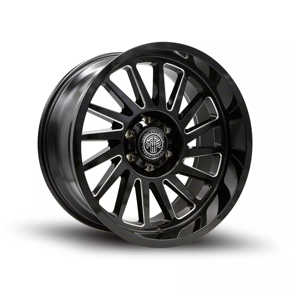 OMEGA 902 20X10 GLOSS BLACK/MILLED 6X139.7 21MM OS 106.1 CB