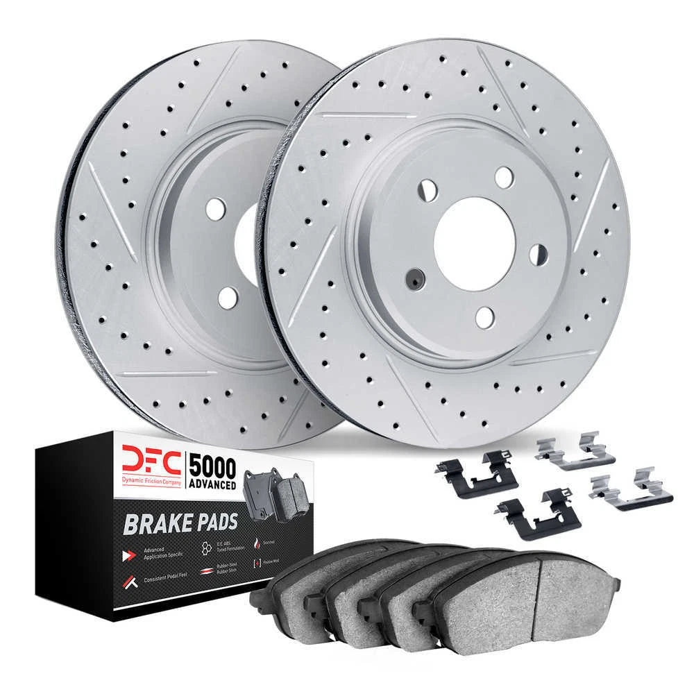 DFC 05-18 Volkswagen Jetta/Bora/Beetle Front Drill/Slot Geoperf Rotors 5000 Advanced Pads w/Hardware