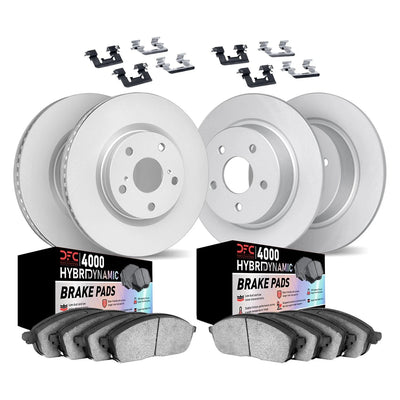 DFC 13-20 Ford Special Service Police Sedan Front & Rear Geospec Rotor w/4000 HybriDyna Pads w/HW
