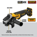 20V ANGLE GRINDER BRUSHLESS 4.5IN BLACK/YELLOW TOOL ONLY
