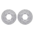 R1 00-07 Toyota Tundra Front Drilled & Slotted Carbon Coated Brake Rotor Set