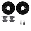 R1 E- Line Series Brake Rotor - D/S - Black w/ Ceramic Pads Hdw Fits Jaguar Vanden