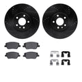 R1 E- Line Series Brake Rotor - D/S - Black w/ Ceramic Pads Hdw Fits Dodge Neon