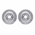 R1 13-19 Ford Flex Front Drilled & Slotted Silver Brake Rotor Set