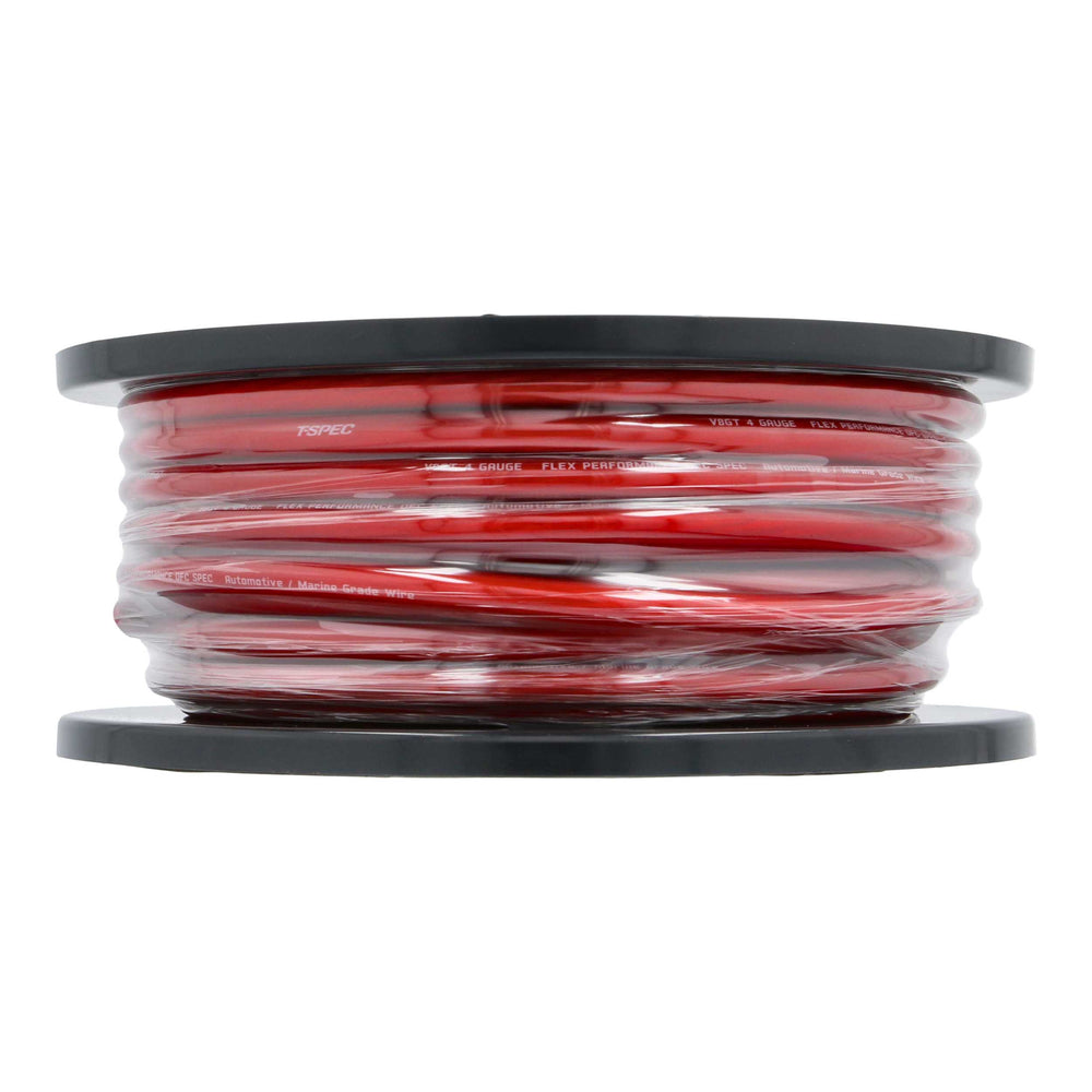 4 AWG 100FT RED OFC POWER WIRE V8GT SERIES