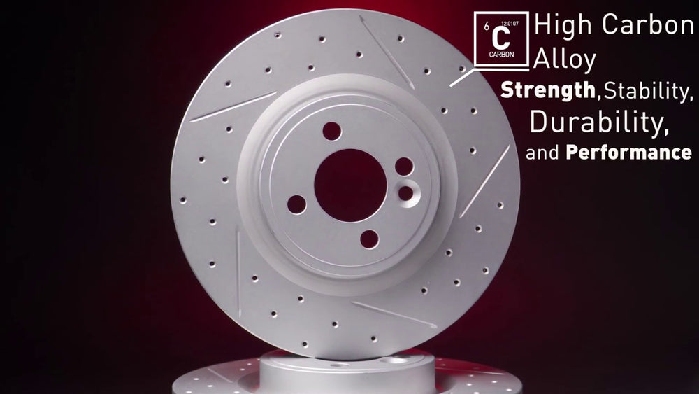 R1 Concepts Brake Rotor- Blank with Optimum Oe Pads Hdw Fits BMW 540i